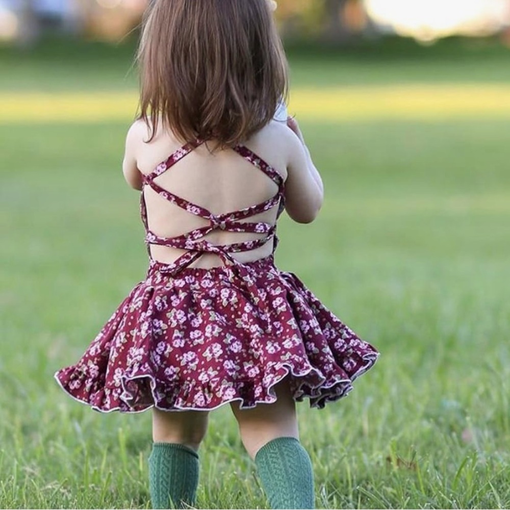 Toddler Girl NWOT Halter Backless Sleeveless Ruffle Mini Dress
